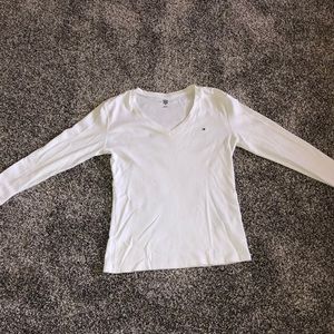 White v neck long sleeve